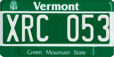 VT license plate XRC053