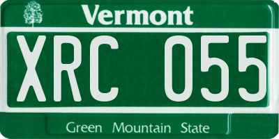 VT license plate XRC055