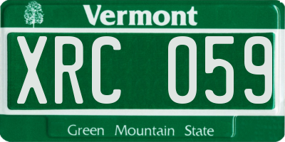 VT license plate XRC059