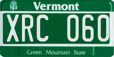 VT license plate XRC060