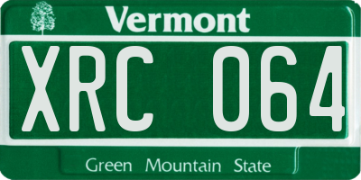 VT license plate XRC064