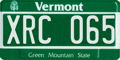 VT license plate XRC065