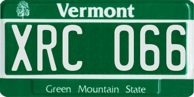 VT license plate XRC066
