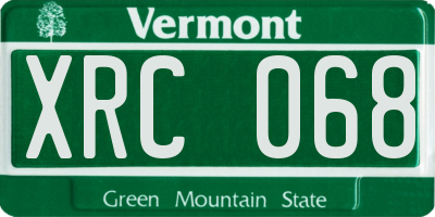 VT license plate XRC068
