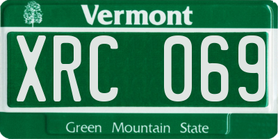 VT license plate XRC069