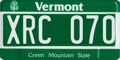 VT license plate XRC070