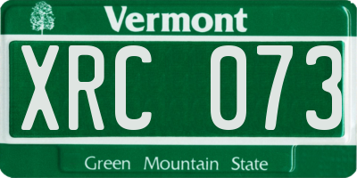 VT license plate XRC073