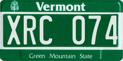 VT license plate XRC074