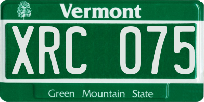 VT license plate XRC075