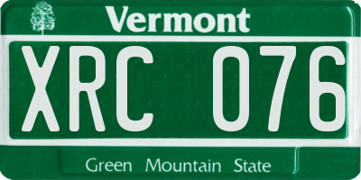 VT license plate XRC076