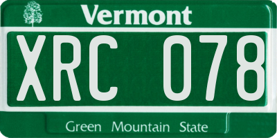 VT license plate XRC078