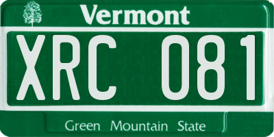 VT license plate XRC081