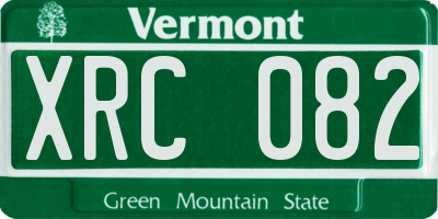 VT license plate XRC082