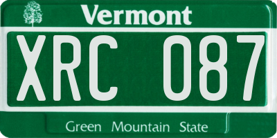 VT license plate XRC087