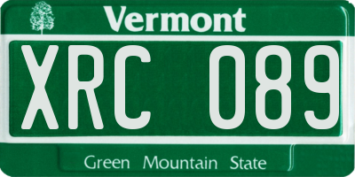 VT license plate XRC089