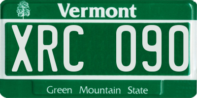 VT license plate XRC090