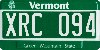 VT license plate XRC094