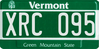 VT license plate XRC095