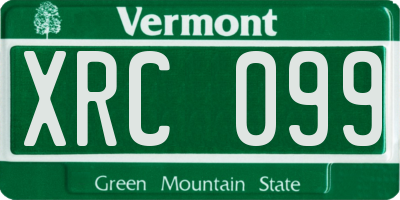 VT license plate XRC099