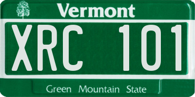 VT license plate XRC101
