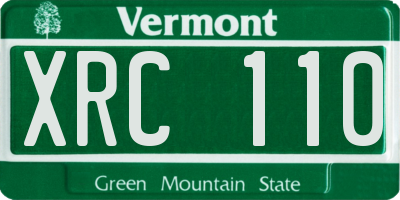 VT license plate XRC110