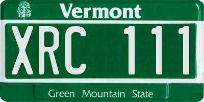VT license plate XRC111