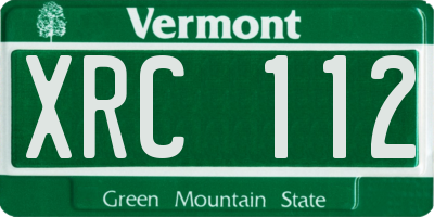 VT license plate XRC112