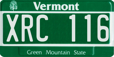 VT license plate XRC116