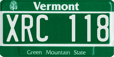 VT license plate XRC118