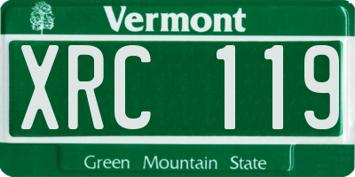 VT license plate XRC119