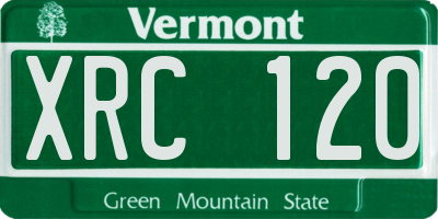 VT license plate XRC120