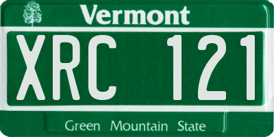 VT license plate XRC121