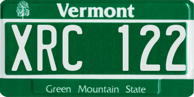 VT license plate XRC122