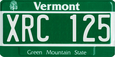VT license plate XRC125