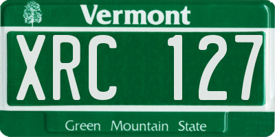 VT license plate XRC127