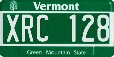 VT license plate XRC128