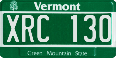 VT license plate XRC130