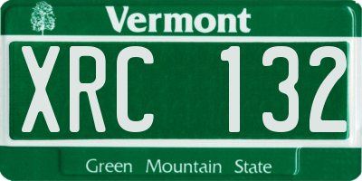 VT license plate XRC132