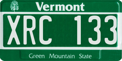 VT license plate XRC133
