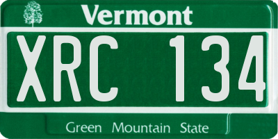 VT license plate XRC134