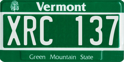 VT license plate XRC137
