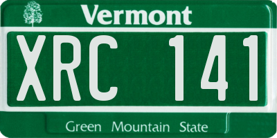 VT license plate XRC141