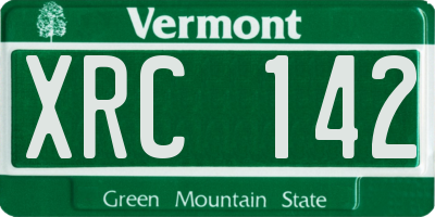 VT license plate XRC142