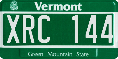 VT license plate XRC144
