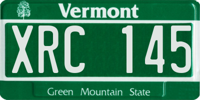 VT license plate XRC145