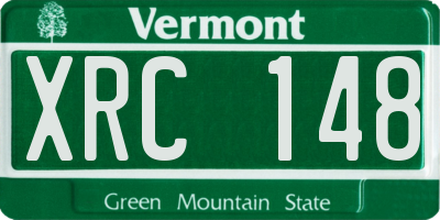 VT license plate XRC148