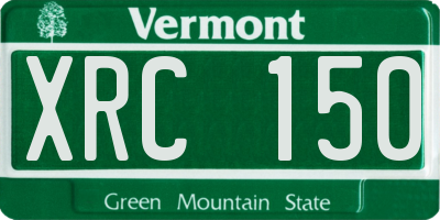 VT license plate XRC150