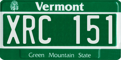 VT license plate XRC151