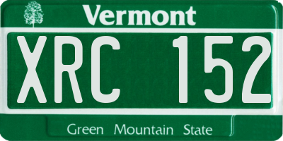 VT license plate XRC152