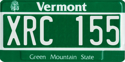 VT license plate XRC155